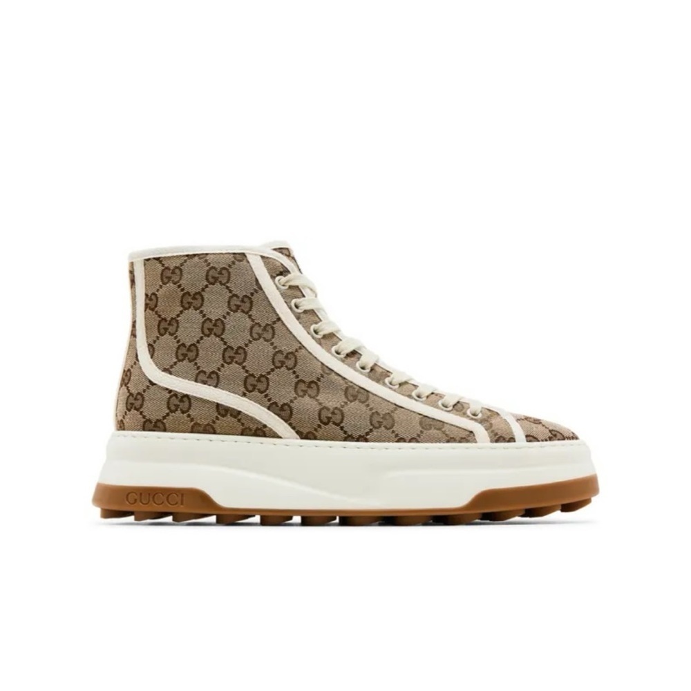 Gucci interlocking G high top sneakers size 8, made in Italy